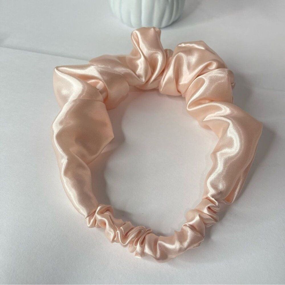 Satin Headband wrap scrunched Women Champagne color